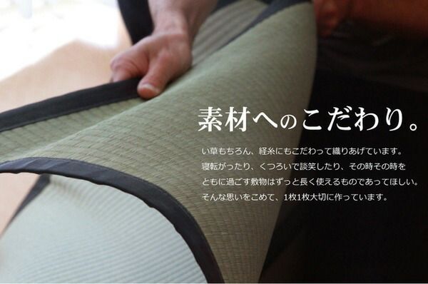 い草 上敷き/ラグマット 麻綿織 本間10畳 約477×382cm 抗菌 防臭 調湿 消臭 日本製 熊本県八代産イ草使用 〔リビング〕代引NG カーペット・マット・畳 マット