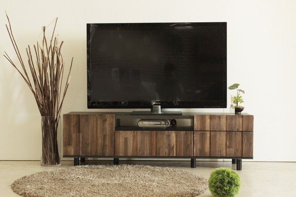 ヴィンテージ風 ローボード/テレビ台 ダークブラウン 幅145cm 日本製 木製 引き出し 収納棚 フラップ扉付き 〔リビング〕代引NG 収納家具 テレビ台・ローボード