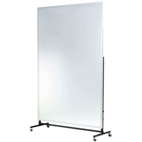 割れない大型 スタンドミラー/全身姿見鏡 キャスター 120×180×2.7cm シルバー 日本製 軽量 プロ仕様 『REFEX リフェクス』代引NG 鏡 スタンドミラー