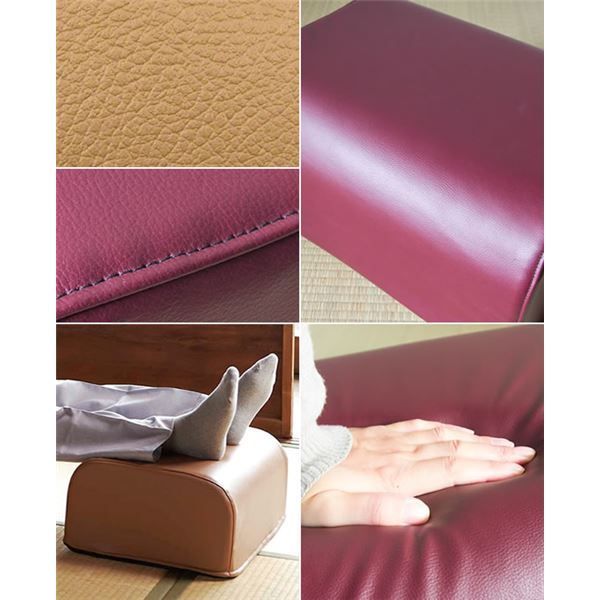 スーパSALE10倍＆4時間限定10％OFF 座椅子用 オットマン 幅43cm ワインレッド 厚み20cm スーパーソフトレザー 合皮 使用 日本製 完成品 リビング ダイニング イス・チェア 座椅子