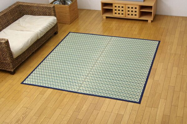 掛川織 い草 ラグマット ベージュ 本間4.5畳 286×286cm 抗菌 防臭 消臭 調湿機能付き 耐久性抜群 〔リビング 和室〕代引NG