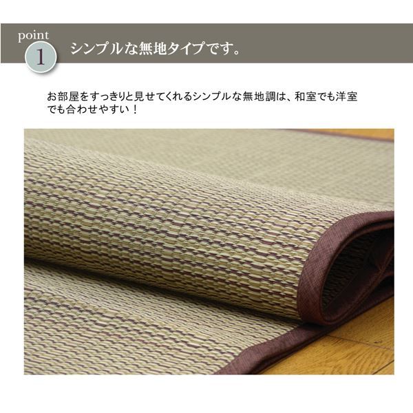 い草 花ござ/ラグマット 無地 江戸間4.5畳 261×261cm 裏：不織布 抗菌防臭 消臭 調湿 裏貼CP 〔リビング〕代引NG