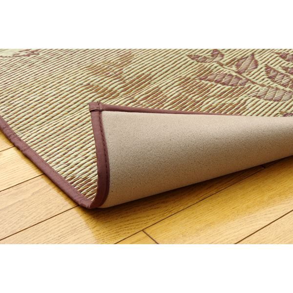となりのトトロ い草 ラグマット/絨毯 176×176cm 日本製 抗菌 防臭 調湿効果 弾力性 耐久性抜群 〔リビング〕代引NG