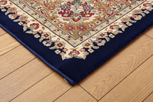 ラグマット/絨毯 ワイン 約80×140cm トルコ製 ウィルトン織 ホットカーペット対応 へたりにくい RUG 〔リビング〕代引NG