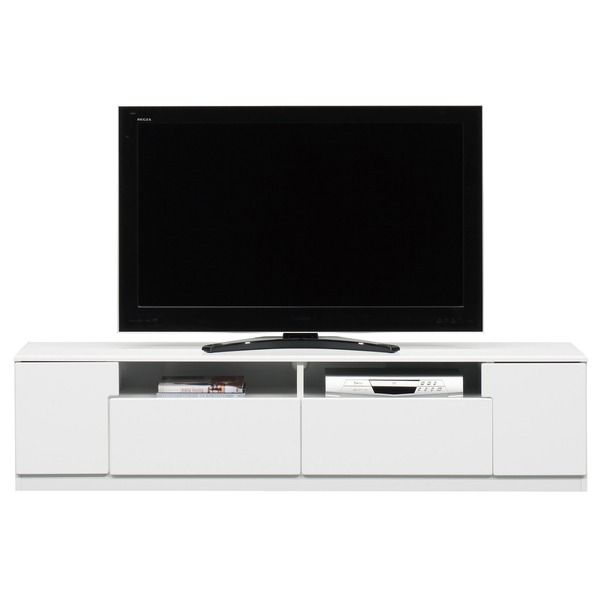テレビ台 テレビボード 幅180cm ホワイト オープン収納棚付き 日本製 国産 ローボード テレビラック TVボード TV台 リビング収納 収納家具 完成品 玄関渡し代引NG 収納家具 テレビ台・ローボード