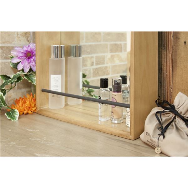 スーパSALE10倍＆4時間限定10％OFF 簡易 ドレッサー 化粧台 幅40cm 箱型 取っ手付き 木製 5mm強化ミラー スチール 本革 BOXミラー ベッドルーム 寝室 鏡 スタンドミラー