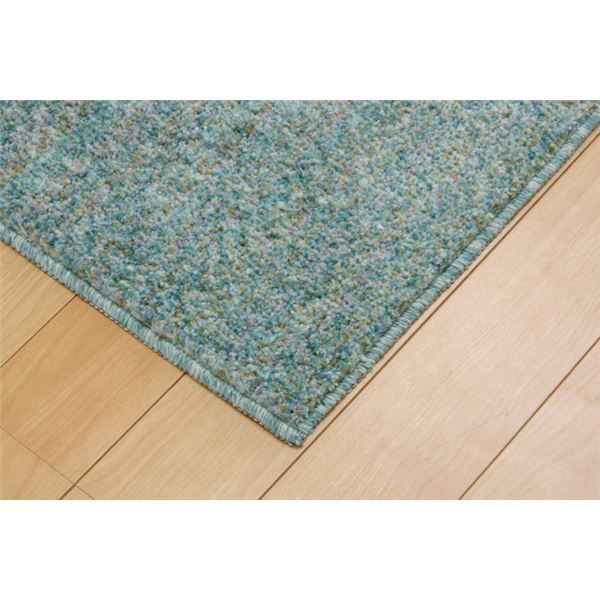 ラグマット/絨毯 3畳 ミックスカラー ブルー 約190×240cm 日本製 抗菌 防臭 防ダニ タフト 床暖房対応 〔リビング〕代引NG