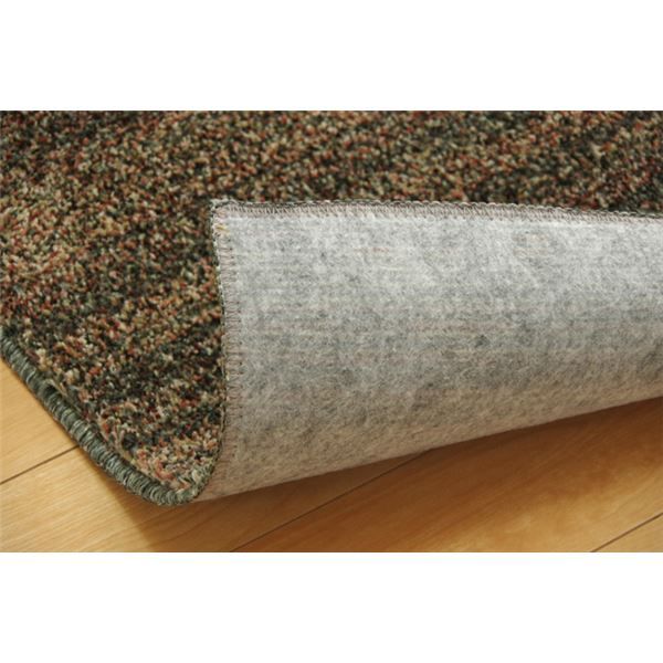 ラグマット/絨毯 1畳 ミックスカラー グリーン 約95×140cm 日本製 抗菌 防臭 防ダニ タフト 床暖房対応 〔リビング〕代引NG
