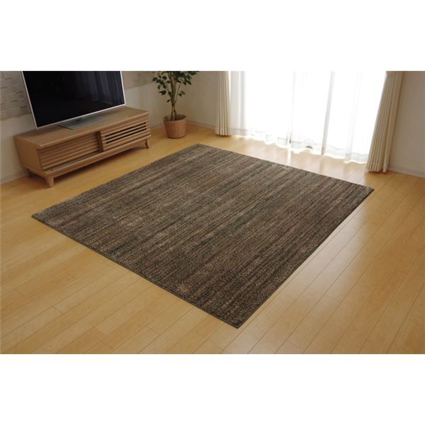 ラグマット/絨毯 3畳 ミックスカラー グリーン 約190×240cm 日本製 抗菌 防臭 防ダニ タフト 床暖房対応 〔リビング〕代引NG