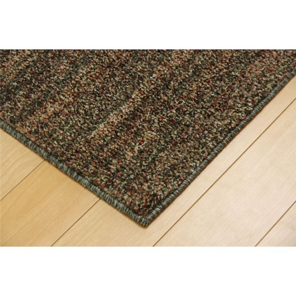 ラグマット/絨毯 3畳 ミックスカラー グリーン 約190×240cm 日本製 抗菌 防臭 防ダニ タフト 床暖房対応 〔リビング〕代引NG