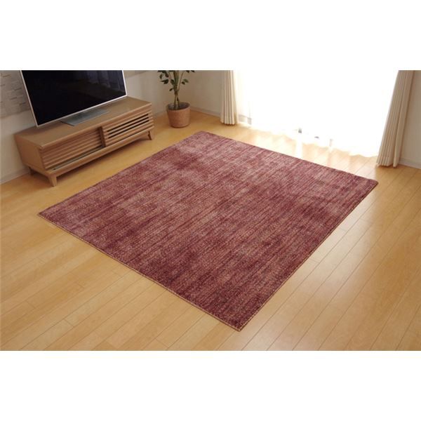 ラグマット/絨毯 3畳 ミックスカラー ワイン 約190×240cm 日本製 抗菌 防臭 防ダニ タフト 床暖房対応 〔リビング〕代引NG