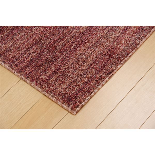 ラグマット/絨毯 3畳 ミックスカラー ワイン 約190×240cm 日本製 抗菌 防臭 防ダニ タフト 床暖房対応 〔リビング〕代引NG