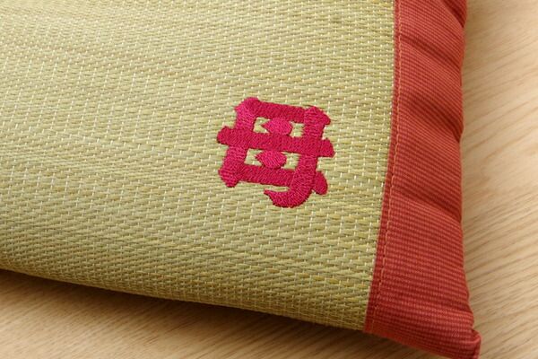 い草 枕/ピロー くぼみ平枕 約50×30cm 中材：低反発ウレタンチップ おふくろの枕 抗菌防臭 消臭機能 〔ベッドルーム 寝室〕代引NG 寝具 枕・抱き枕 枕