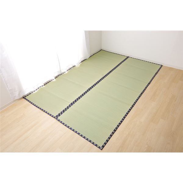 い草 上敷き/ラグマット 無地 江戸間4.5畳 約261×261cm はっ水 抗菌 防臭 調湿 リバーシブル 『撥水 湖水』 〔リビング〕代引NG