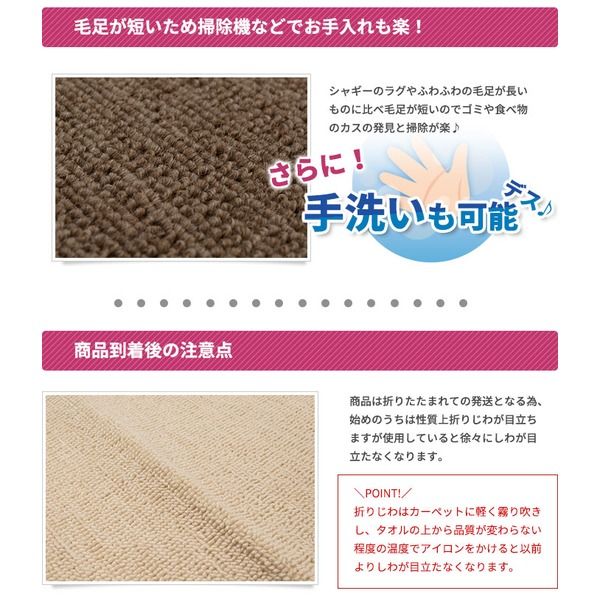 スーパSALE10倍＆4時間限定10％OFF フリーカットができる 抗菌 防臭 防炎カーペット 絨毯 / 江戸間 4.5畳 261×261cm ブラウン / 洗える 日本製 『ウェルバ』