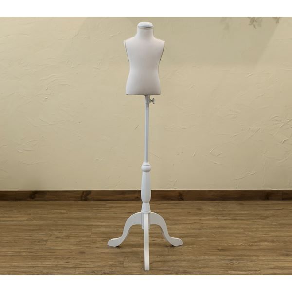 スーパSALE10倍＆4時間限定10％OFF 【訳有り アウトレット品】 キッズ用トルソー/ディスプレイ用品 【子供用サイズ/アイボリー】 高さ調節機能【代引NG】 子供部屋用