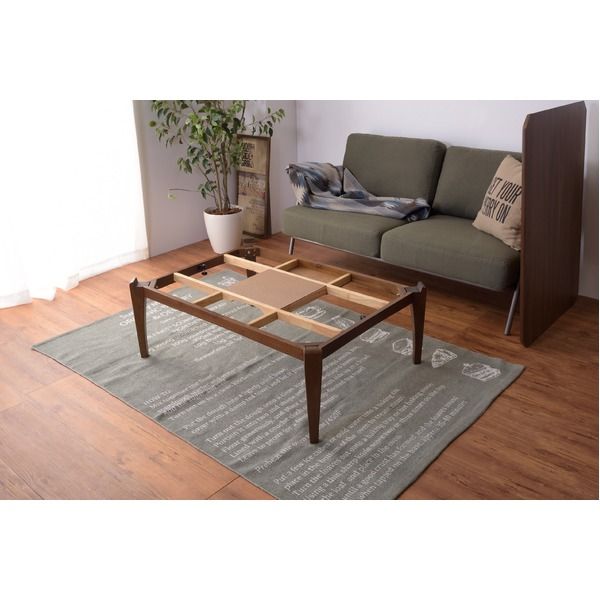 木目調こたつテーブル/ローテーブル 本体 長方形 幅105cm×奥行75cm 木製