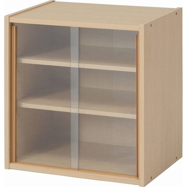 スーパSALE10倍＆4時間限定10％OFF ミニ 食器棚 キッチン収納 幅43cm メープル ガラス製引き戸付き ダイニング 台所【代引NG】