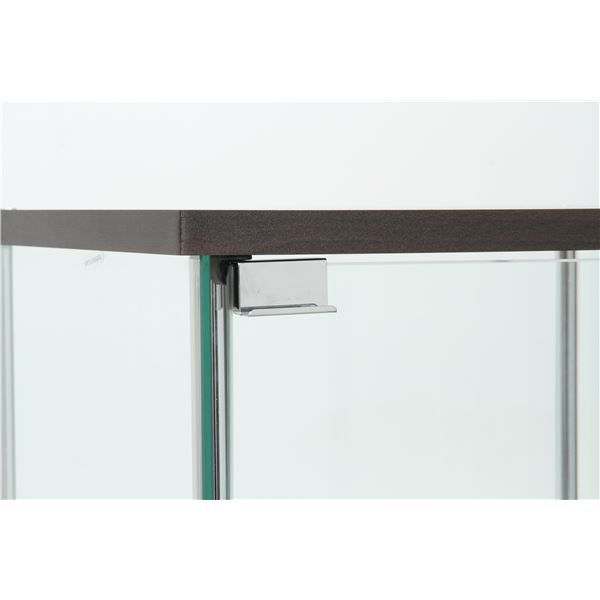 ガラス製 コレクションケース ショーケース 3段 幅42.5cm ブラウン 硝子製棚板2枚 脚付き リビング 店舗 お店代引NG