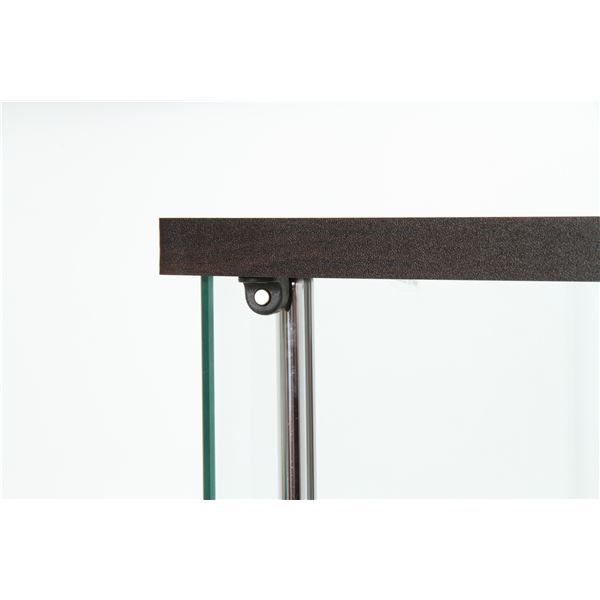 ガラス製 コレクションケース ショーケース 3段 幅42.5cm ブラウン 硝子製棚板2枚 脚付き リビング 店舗 お店代引NG