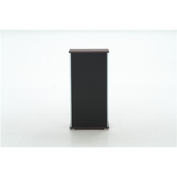 ガラス製 コレクションケース ショーケース 3段 幅42.5cm ブラウン 背面ミラー付き 硝子製棚板2枚 脚付き リビング 店舗 お店代引NG