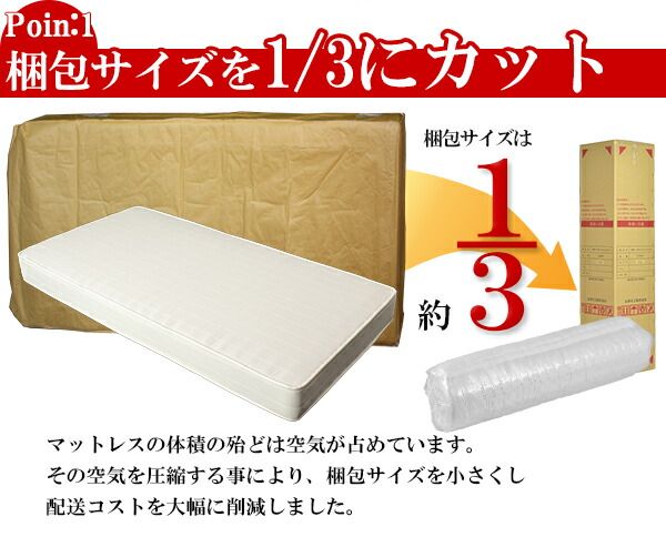 マットレス 寝具 セミダブル 約幅120cm アイボリー 体圧分散 身体にフィットする ポケットコイルマットレス 圧縮梱包 寝室代引NG