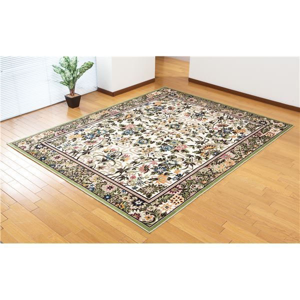 モケット織 ラグマット/絨毯 正方形 240cm×240cm 抗菌防臭 洗える 日本製 高耐久 〔和室 洋室〕代引NG
