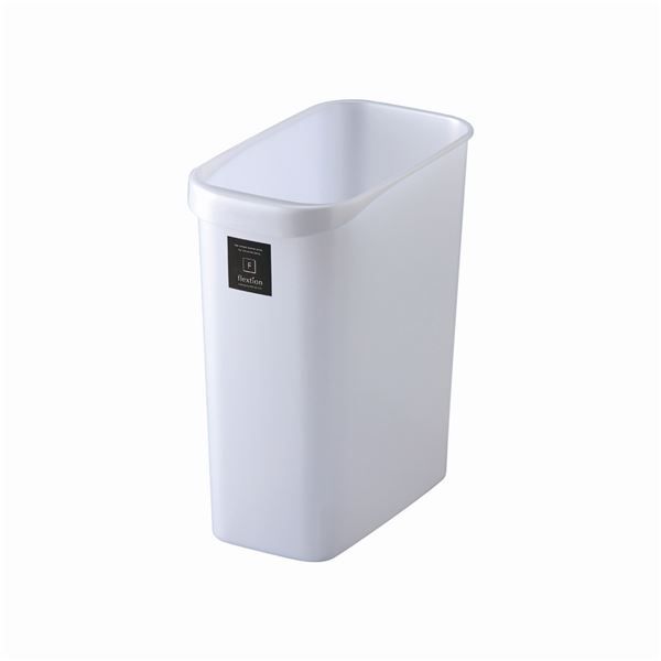 スタイリッシュ ダストボックス/ゴミ箱 角型 18L メタリックホワイト 材質：PP 『Nフレクション』代引NG