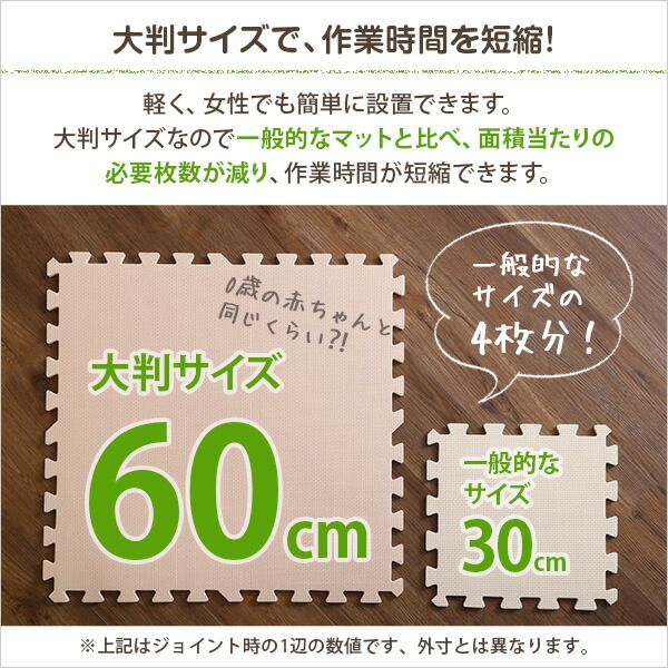 ジョイントマット 大判 60cm×64枚セット ベージュ＆イエロー サイドパーツ付き 洗える 防音 保温 低ホルムアルデヒド 耐久性 フロアマット クッションマット リビング 子供部屋代引不可