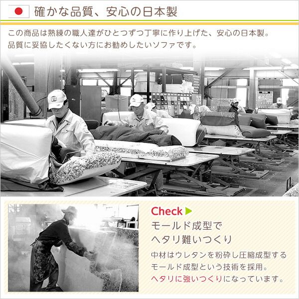ローソファー 3人掛け コーナー付き ベージュ 座面高7.5cm 分割式 起毛素材 日本製 国産 完成品 フロアソファー リビング家具代引NG