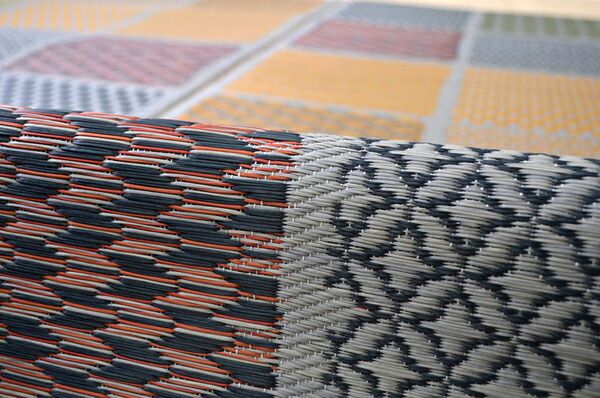 ふっくら い草 ラグマット/絨毯 ブルー 約191cm×191cm 日本製 抗菌 防臭 調湿 裏面ウレタン代引NG