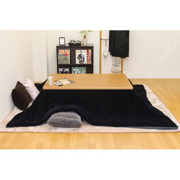 三段継ぎ足 ダイニングこたつテーブル 本体 135cm×80cm ナチュラル 長方形 ハロゲンヒーター コントローラー 木製脚付き代引NG