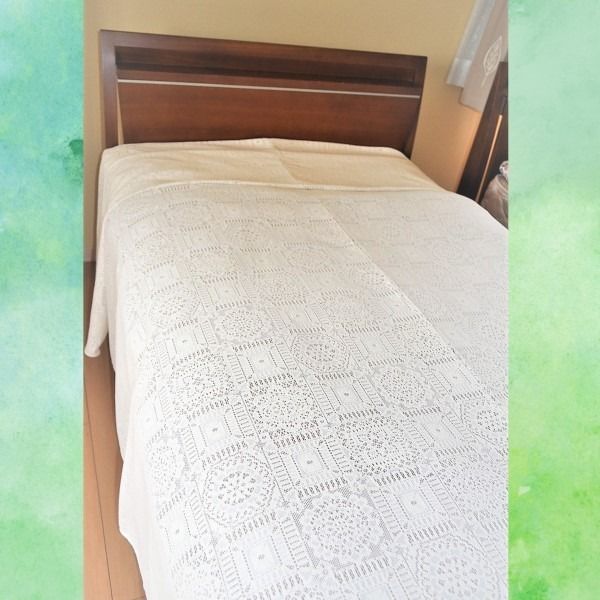 スーパSALE10倍＆4時間限定10％OFF ソファーカバー ベッドカバー 190×290cm 長方形 洗える 綿混 日本製 レースマルチカバー リビング ダイニング ベッドルーム