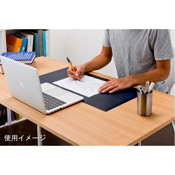 高級PVCレザー デスクマット 11：シーガルブルー 620×300mm カット可 日本製 〔DIY素材 背景 クラフト用品〕