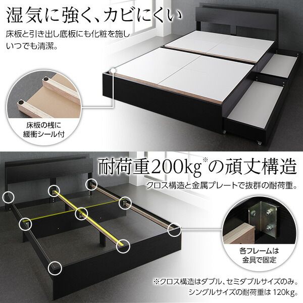 スーパSALE10倍＆4時間限定10％OFF ベット シングル 収納付きベット フレーム  木製ベット シングルサイズ 宮棚 棚付き コンセント付き 収納ベッド ベット下 引き出し付きベット?