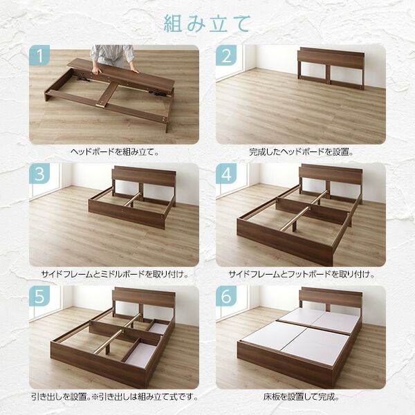 スーパSALE10倍＆4時間限定10％OFF ベット セミダブル 収納付きベット マットレス付き フレーム セミ 木製ベット セミダブルサイズ 宮棚 棚付き コンセント付き 収納ベッド ベット下 引き出し付きベット?