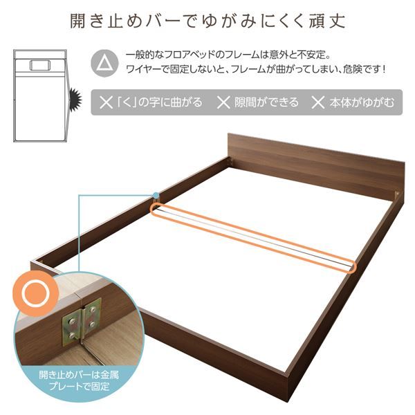 スーパSALE10倍＆4時間限定10％OFF すのこベッド ローベッド 省スペース フラットヘッドボード ナチュラル ダブル ダブルベッド ボンネルコイルマットレス付き 木製ベッド 低床 一枚板