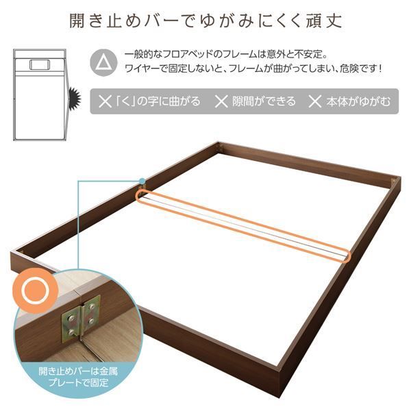 すのこベッド ローベッド 省スペース ヘッドボードレス ブラウン セミダブル セミダブルベッド ボンネルコイルマットレス付き 木製ベッド 低床