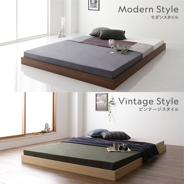 すのこベッド ローベッド 省スペース ヘッドボードレス ブラウン セミダブル セミダブルベッド ポケットコイルマットレス付き 木製ベッド 低床
