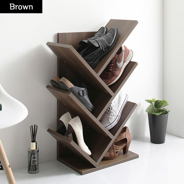 スーパSALE10倍＆4時間限定10％OFF シンプルモダン シューズラック/下駄箱 【ブラック】 幅48cm 6足収納可 長靴・ロングブーツ対応 メラミン樹脂加工板使用 木目調 スリム 省スペース 傘立て付き