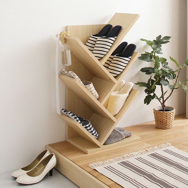 スーパSALE10倍＆4時間限定10％OFF シンプルモダン シューズラック/下駄箱 【ブラック】 幅48cm 6足収納可 長靴・ロングブーツ対応 メラミン樹脂加工板使用 木目調 スリム 省スペース 傘立て付き