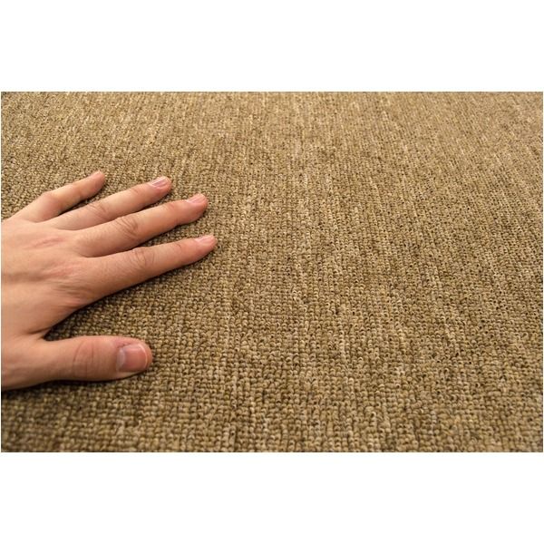 スーパSALE10倍＆4時間限定10％OFF カーペット ラグ 平織 フリーカット ループ / 江戸間 4.5畳 261×261cm ブラウン プレーン 九装