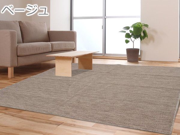 スーパSALE10倍＆4時間限定10％OFF カーペット ラグ 平織 抗菌 ペットの爪が引っかかりにくい レベルカット / 江戸間 4.5畳 261×261cm ブラック 日本製 ソレイユ 九装