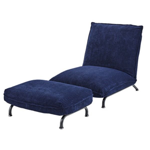 スーパSALE10倍＆4時間限定10％OFF オットマン スツール 幅70cm ネイビー スチール ポリエステル リビング ダイニング インテリア家具 和室