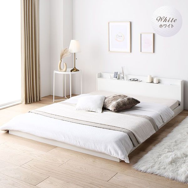 スーパSALE10倍＆4時間限定10％OFF ヘッドボード付き ローベッド すのこベッド セミダブルサイズ (ボンネルコイルマットレス付き) 宮棚付き 2口コンセント付き 木目調 メラミン樹脂加工板使用 頑丈 ナチュラル