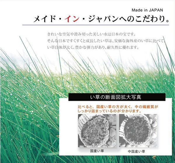い草 花ござ ラグマット/絨毯 ブルー 江戸間3畳 約174×261cm 抗菌 防臭 消臭 調湿 日本製 〔リビング フローリング〕代引NG