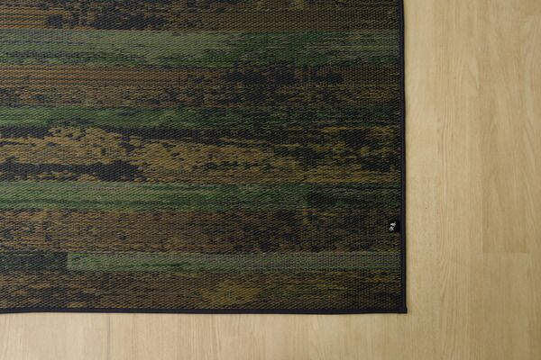 い草 花ござ ラグマット/絨毯 グリーン 江戸間6畳 約261×352cm 抗菌 防臭 消臭 調湿 日本製 〔リビング フローリング〕代引NG