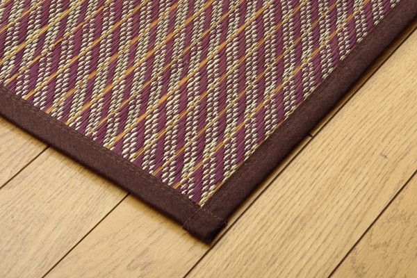 い草 ラグマット/絨毯 格子柄 シンプルモダン グリーン 約191×250cm 日本製 抗菌 防臭 調湿機能 耐久性抜群 〔リビング〕代引NG