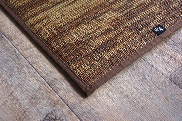 モダン調 い草 ラグマット/絨毯 約140×200cm 日本製 抗菌 防臭 調湿機能 耐久性抜群 〔リビング ダイニング〕代引NG