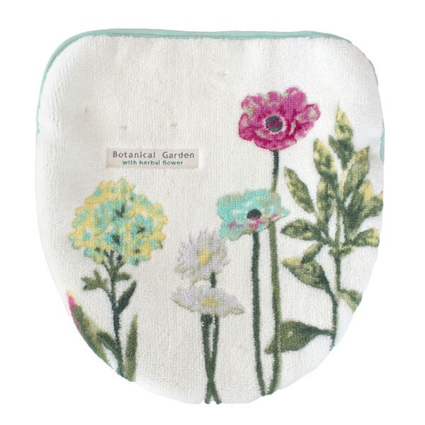 スーパSALE10倍＆4時間限定10％OFF 花柄 便座フタカバー/トイレ用品 【グリーン】 幅41.5cm 洗える 吸着型 抗菌防臭加工 『オカ ボタニカルガーデン ドレニモ』